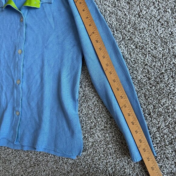 Gretchen Scott Womens Sz Small Blue Button-Up Lightweight Sweater - Picture 8 of 9
